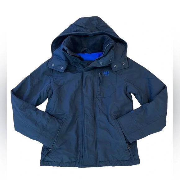 ❄ Abercrombie Jacket 
Size small
Fleece inside 
Zipper and snap front - Picture 1 of 10